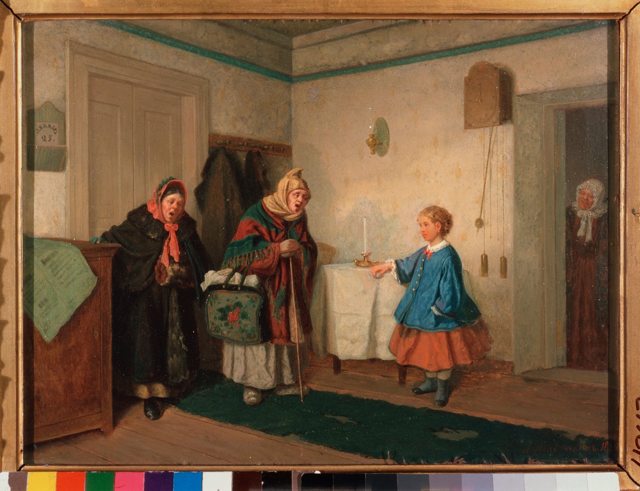 De bedelende zangeressen door Leonid Ivanovich Solomatkin