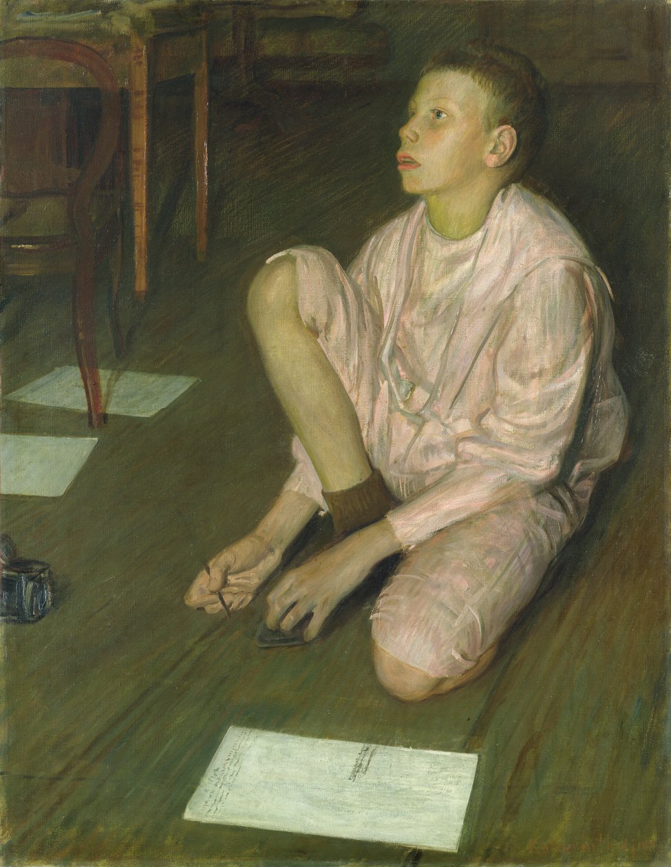 Wolf, de zoon van de kunstenaar, 1900 door Leopold Karl Walter von Kalckreuth
