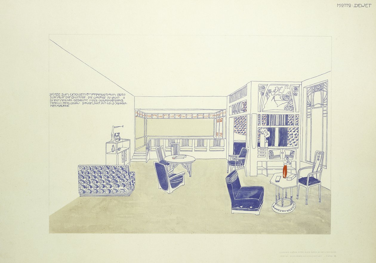 Ontwerp voor een kamer door Leopold (after) Bauer