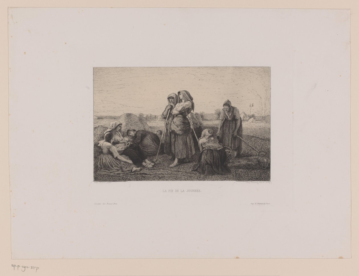 Boerinnen op het veld aan het eind van de werkdag door Leopold Flameng