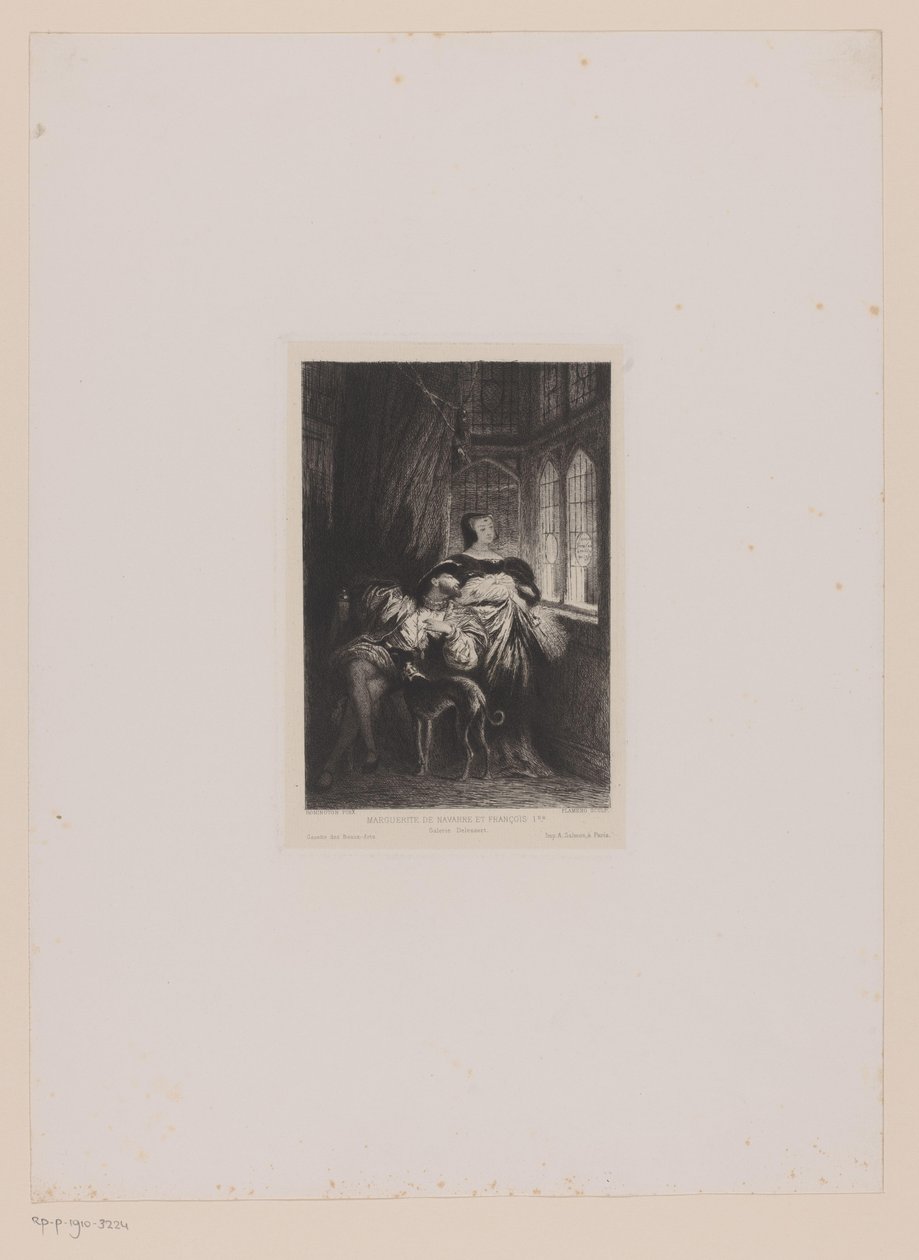 Dubbel portret van Margaretha van Valois en Frans I van Frankrijk door Leopold Flameng