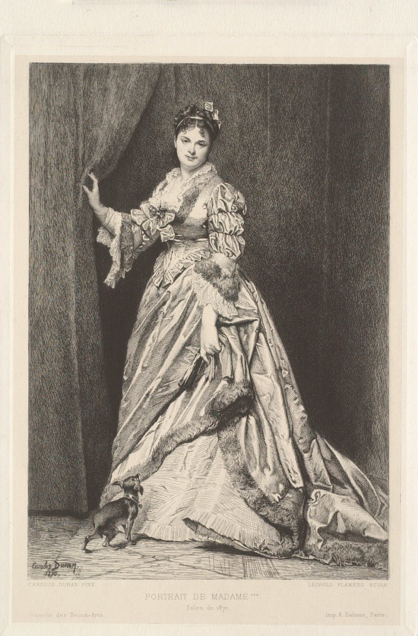 Portret van Madame *** door Leopold Flameng