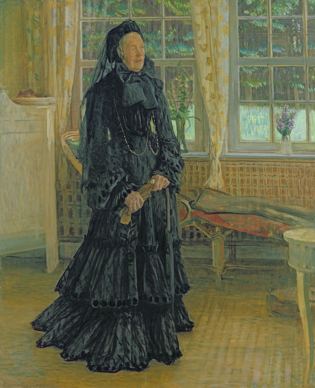 Marie Zacharias (1828-1907) Regenachtige Dag, 1904 door Leopold Karl Walter von Kalckreuth