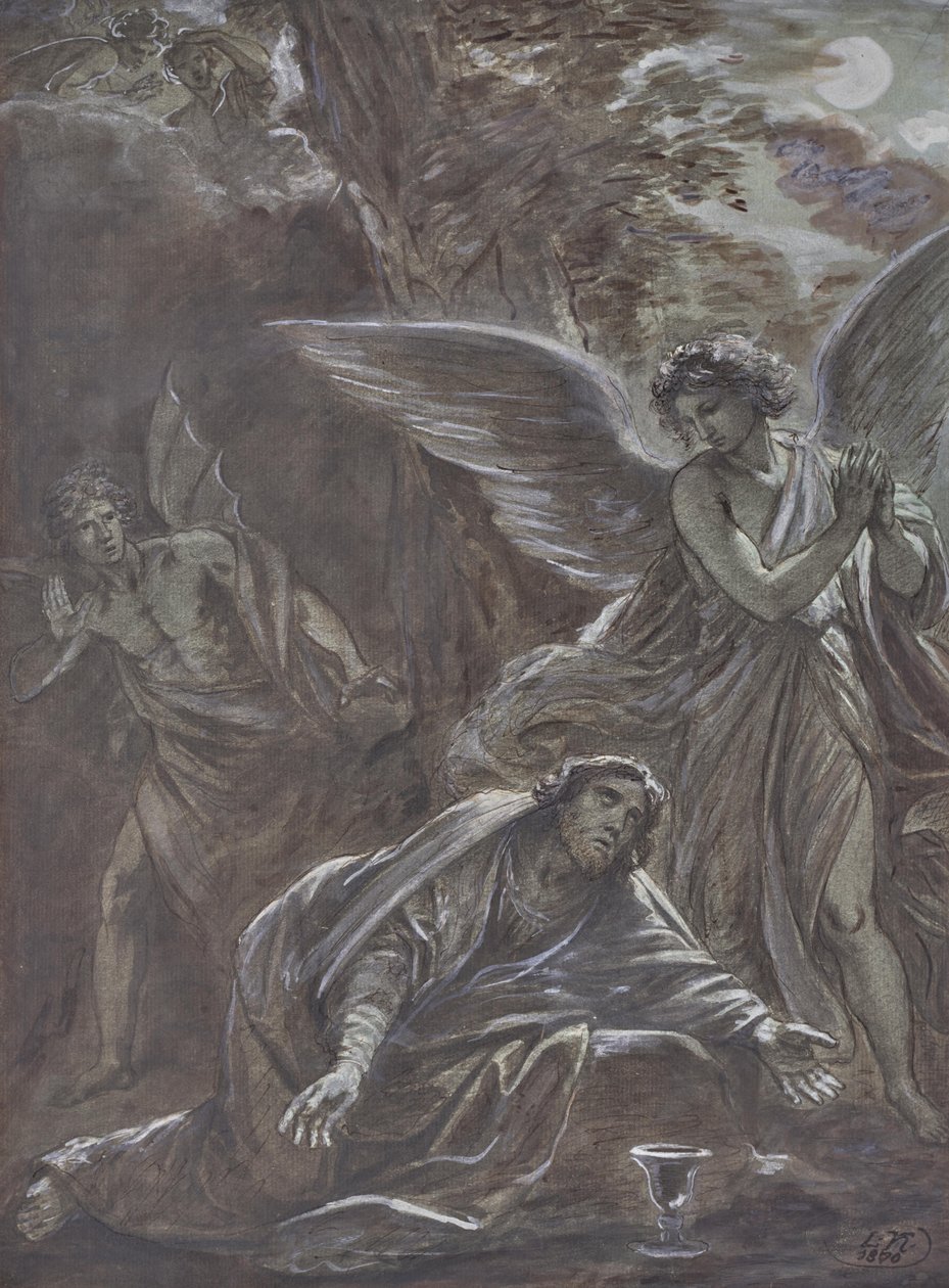 Christus op de Olijfberg door Leopold Kupelwieser