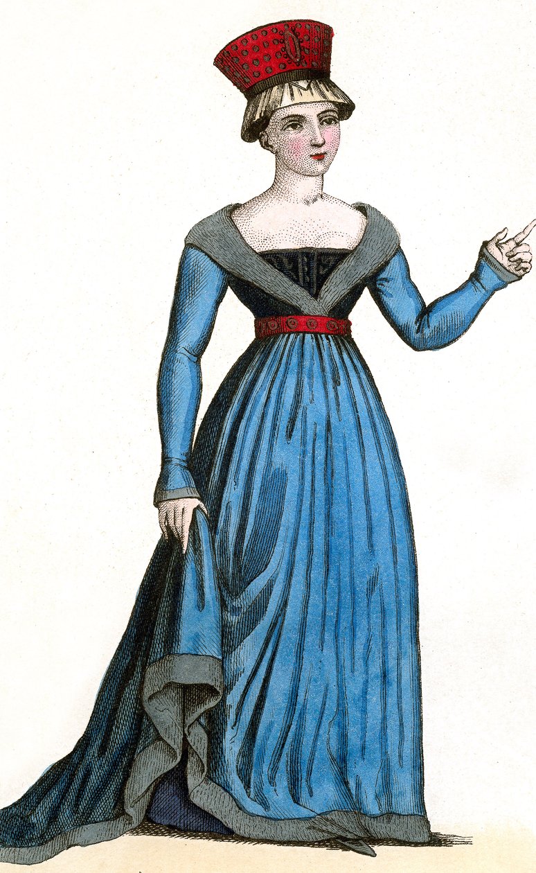 Marie de Fayel, vrouw van Renaud-de-Nanteuil en moeder van Marguerite-de-Nanteuil, onder het bewind van Karel VII door Leopold Massard