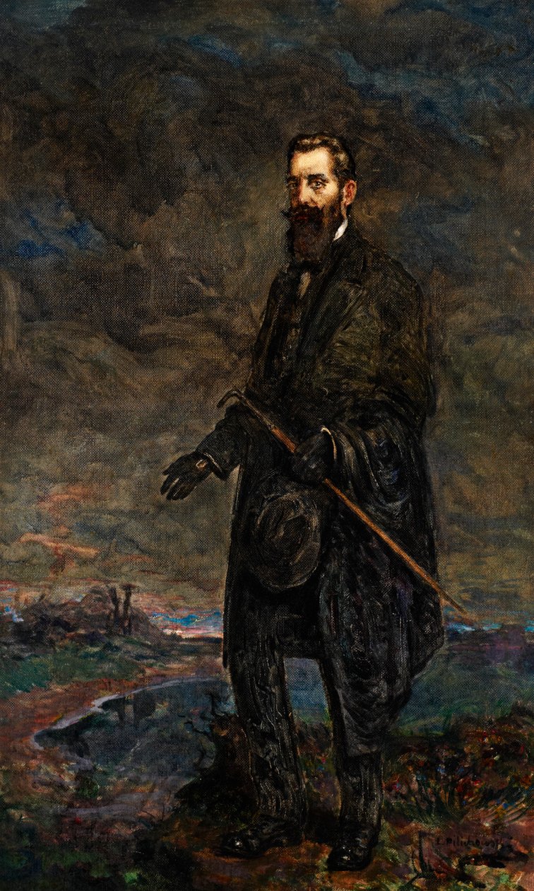 Portret van Theodor Herzl (olieverf op doek) door Leopold Pilichowski