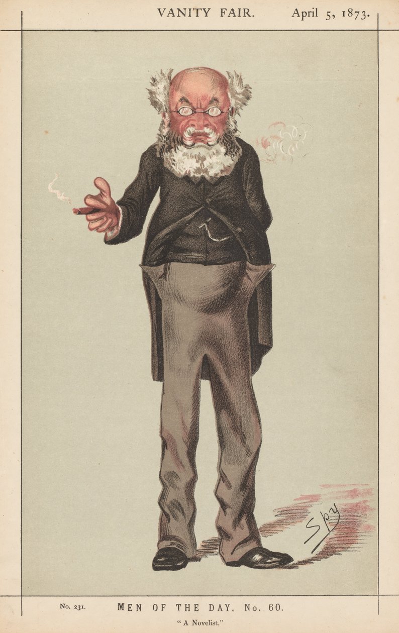 Vanity Fair: Mannen van de dag, Nr. 60, Een romanschrijver, 1873 door Leslie Matthew