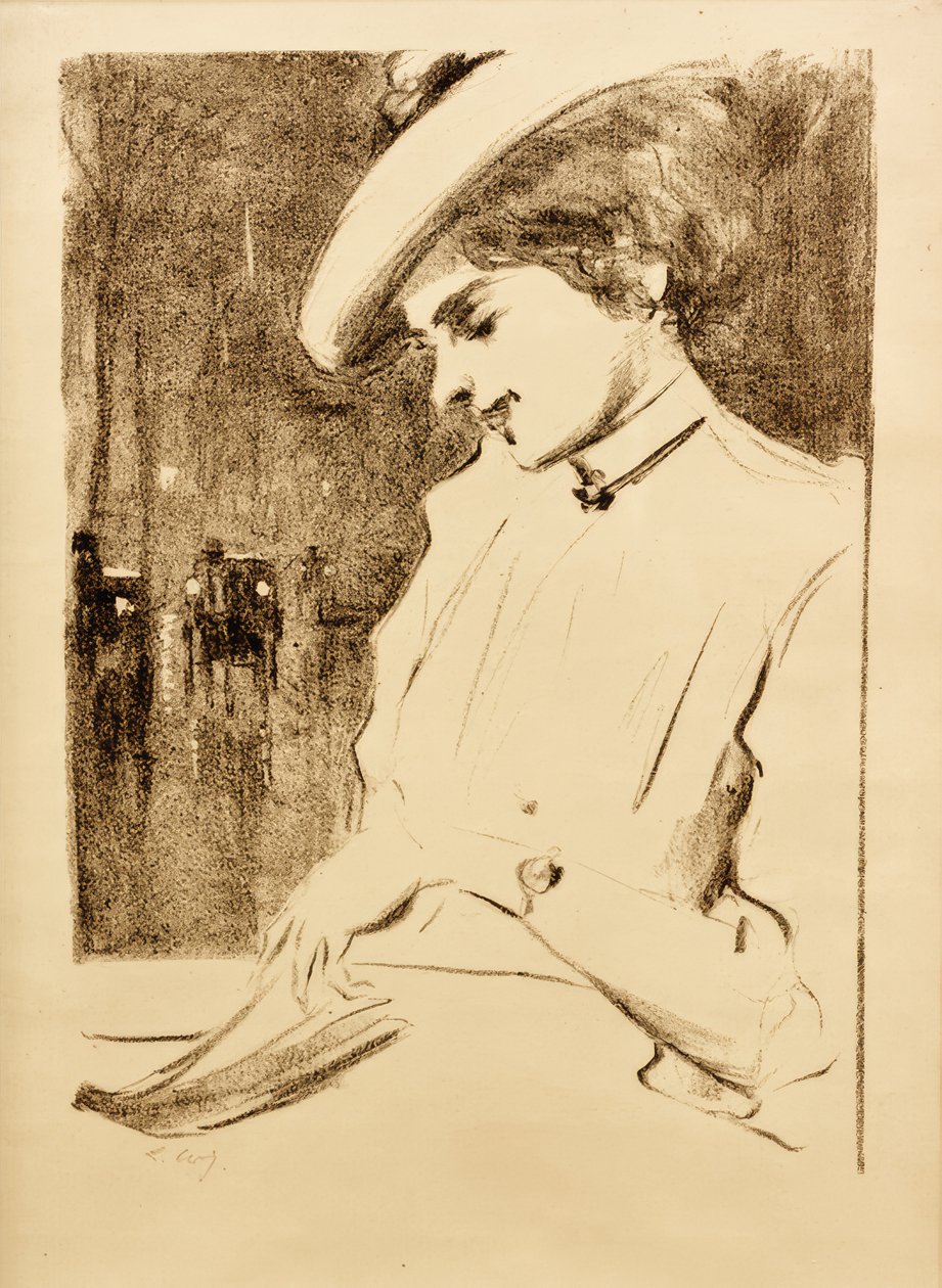 Lezende dame (De Wachtende) door Lesser Ury