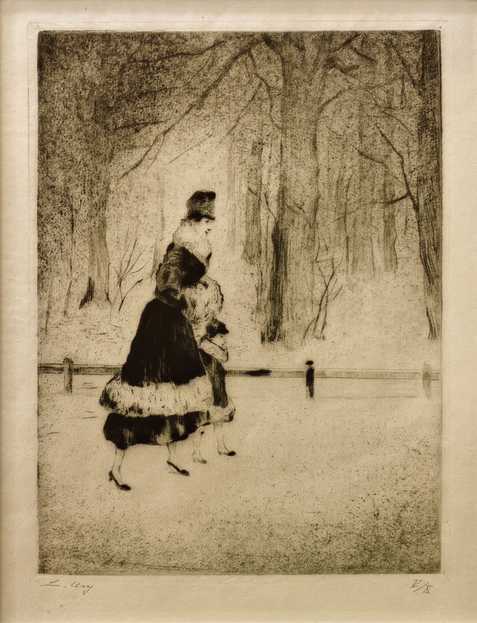 Dame met kind in het dierenpark door Lesser Ury