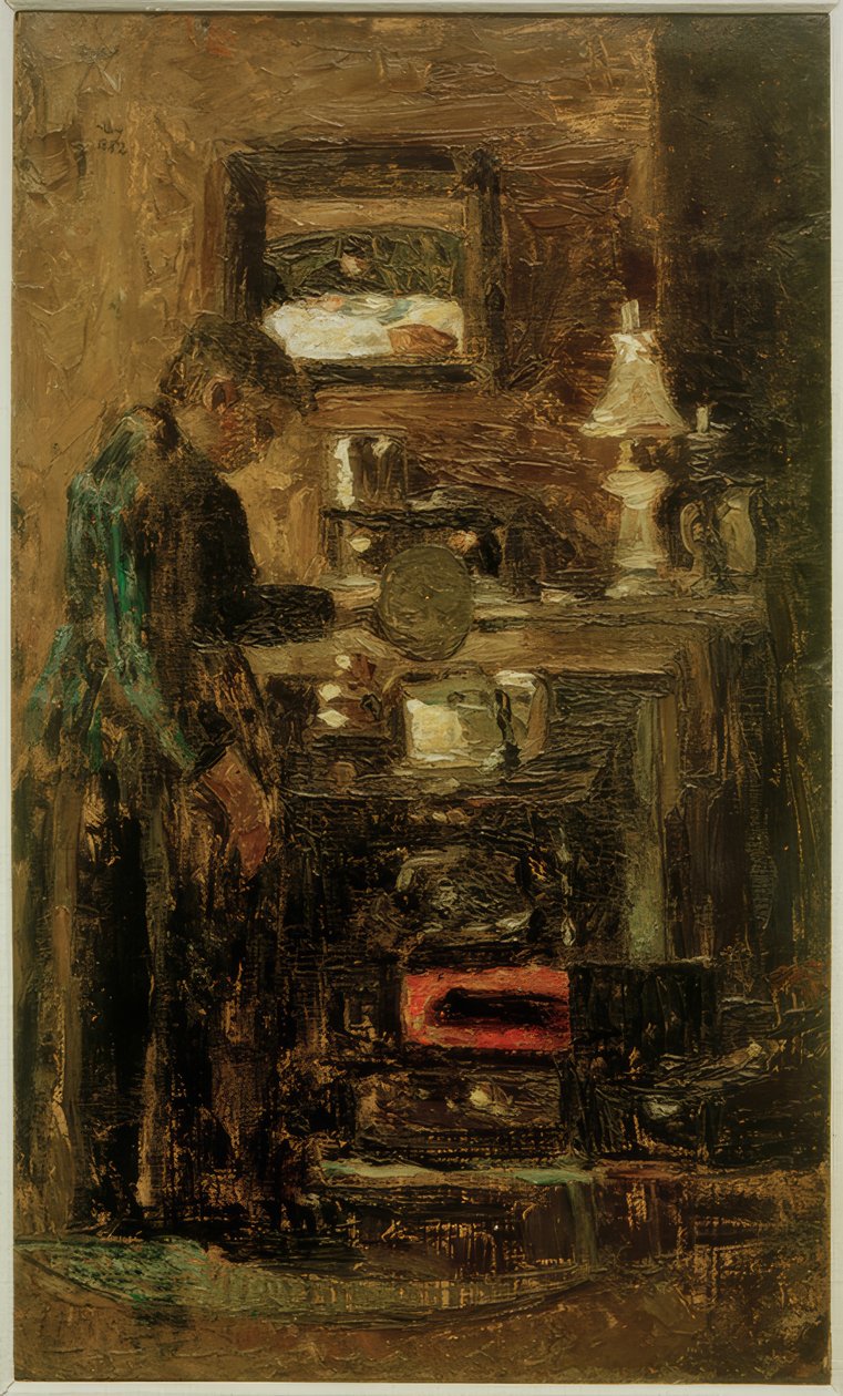 Vrouw bij het Fornuis door Lesser Ury