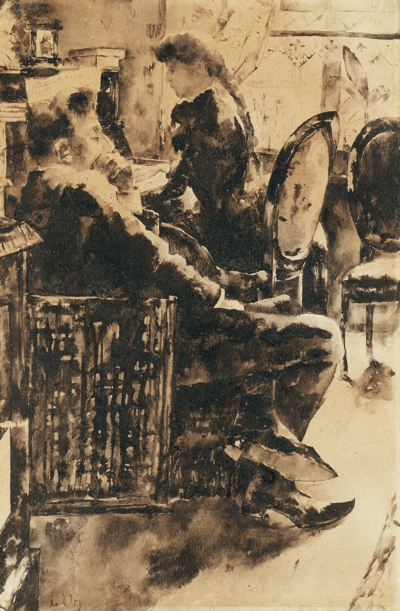 De muziek; Beim Musizieren door Lesser Ury