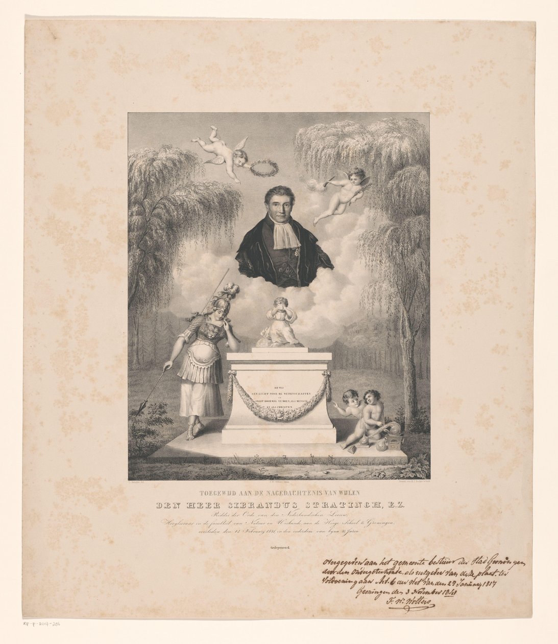 Portret van Sibrandus Stratingh door Levi Michiel Bendix