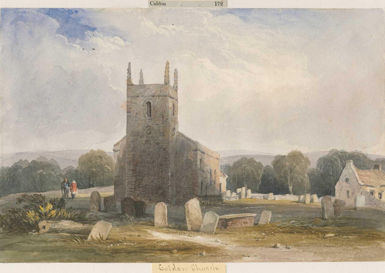 Caldon Kerk, ca. 1830-1840 door Lewis John Wood