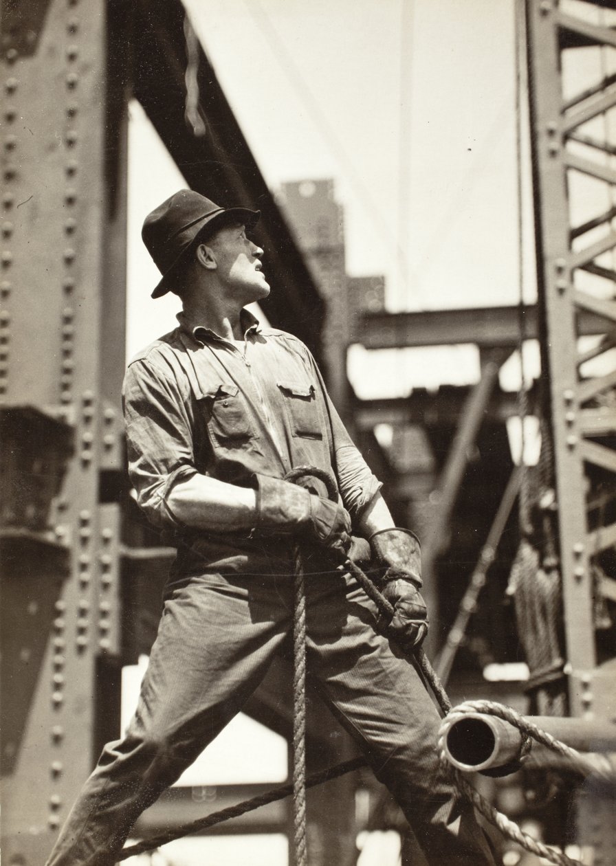 Kraanmachinist op het Empire State Building door Lewis Wickes Hine