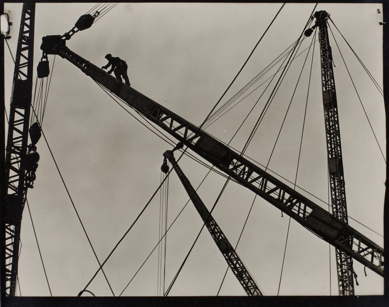 Boortrekker op het Empire State Building door Lewis Wickes Hine