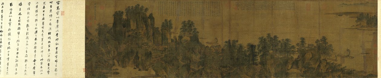 Intieme landschappen van rivier en bergen door Li Tang