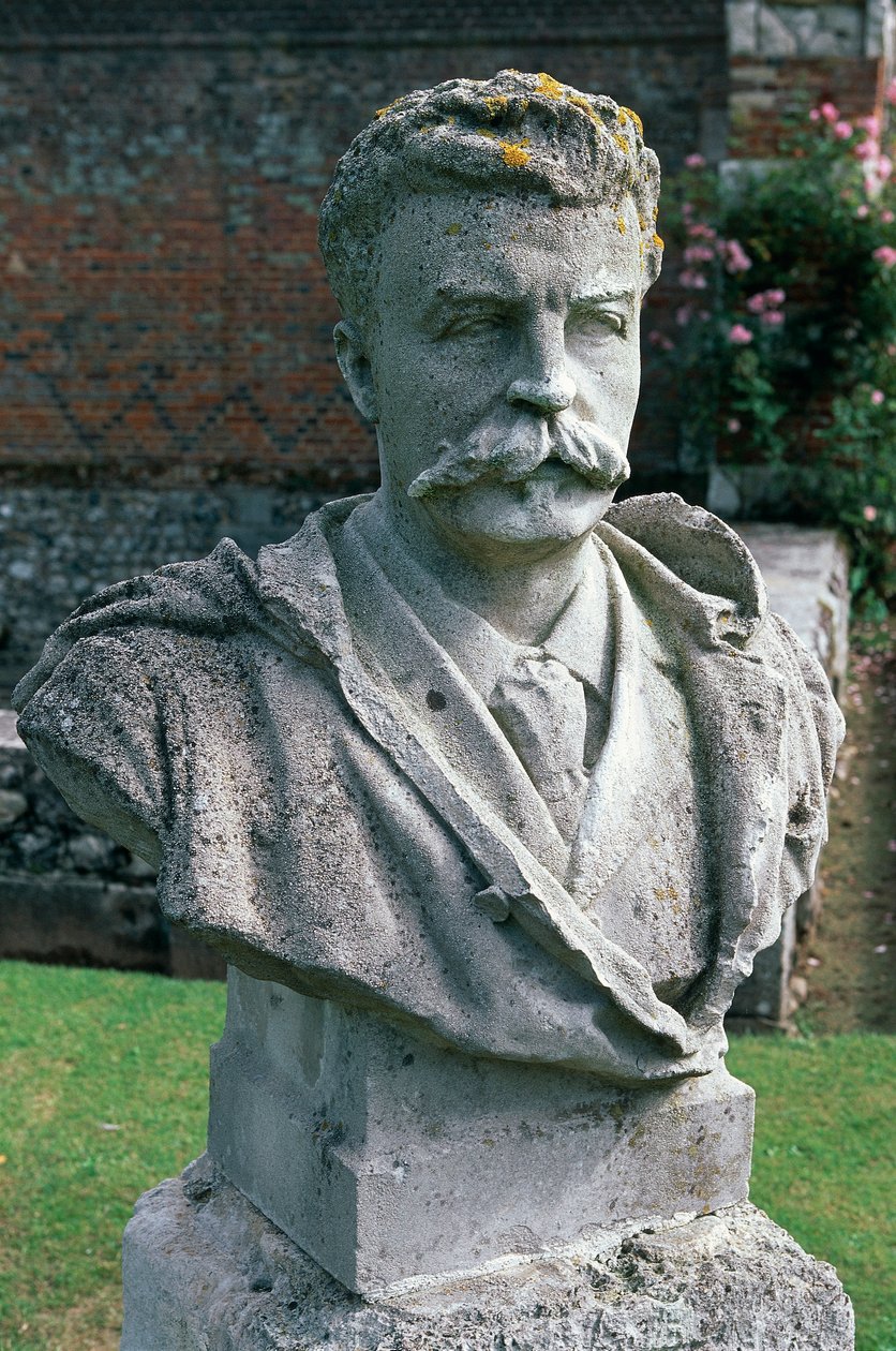 Buste van Guy De Maupassant, tuin van het Kasteel van Miromesnil, Frankrijk, Boven-Normandië door Unbekannt Unbekannt