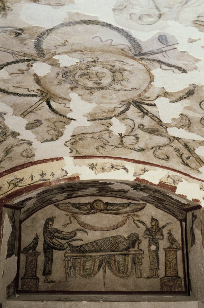 Catacomben van Kom-esh-Shuqafa, interieur van het hypogeum van Tardan door Unbekannt Unbekannt