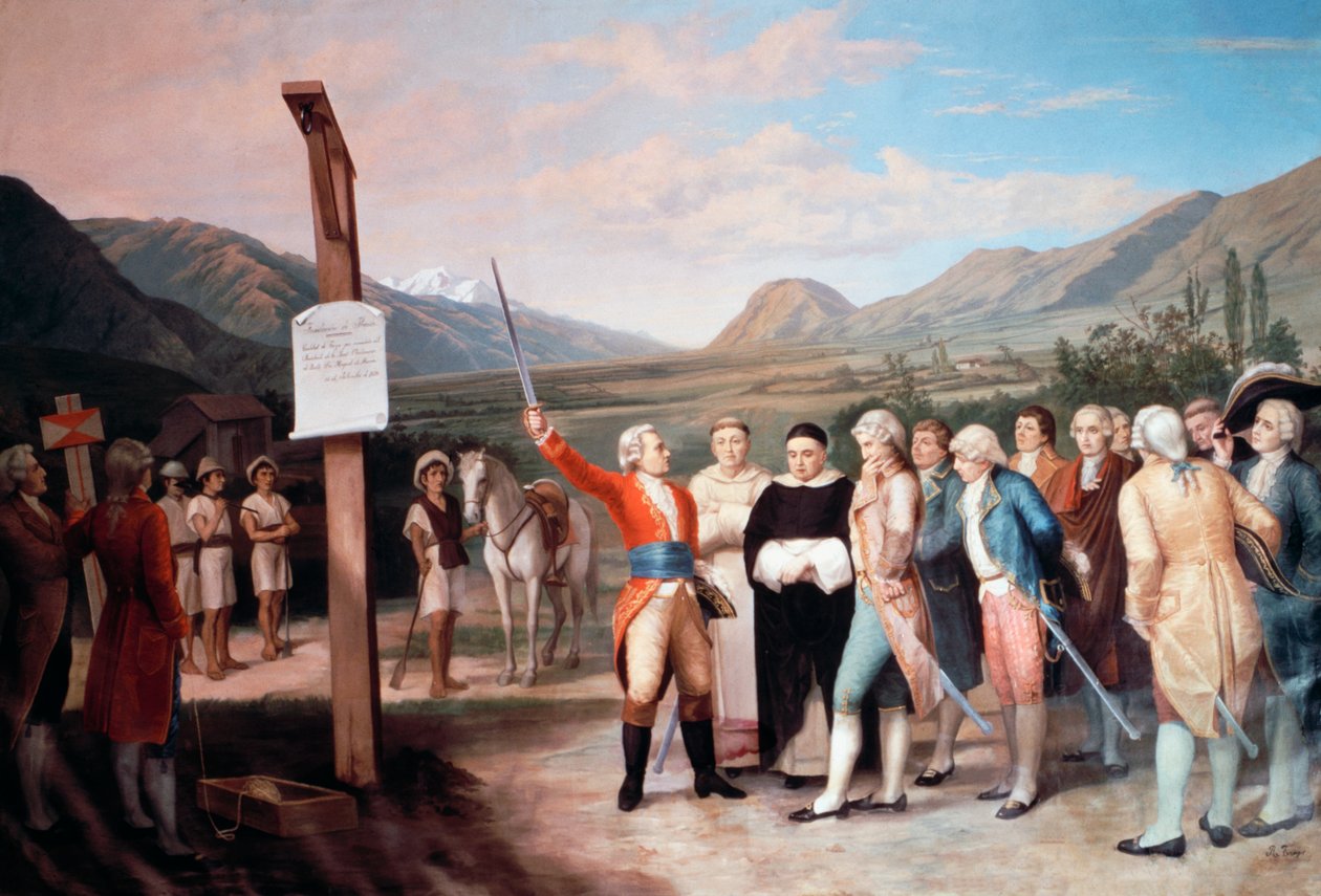 Stichting van de stad Ibarrada door Cristobal de Troya in 1606, Ecuador door Unbekannt Unbekannt