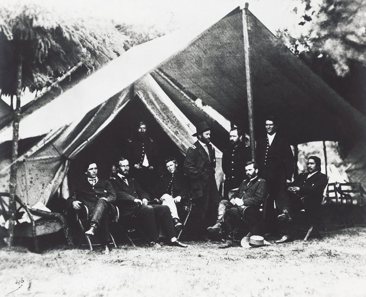 Generaal Ulysses Grant en zijn staf in City Point, zomer 1864, Amerikaanse Burgeroorlog, VS door Unbekannt Unbekannt