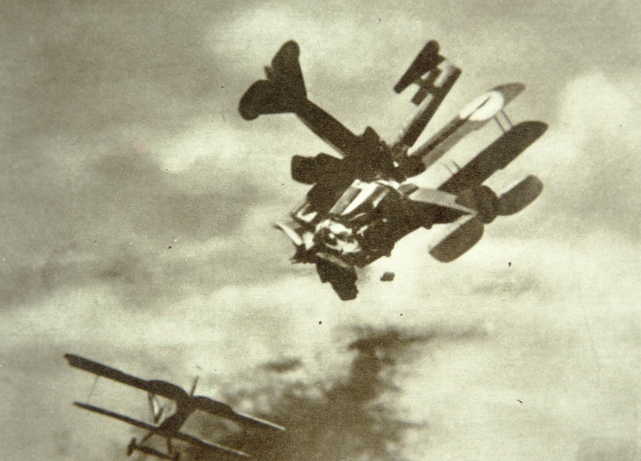Duitse en Britse vliegtuigen botsen in de lucht door Unbekannt Unbekannt