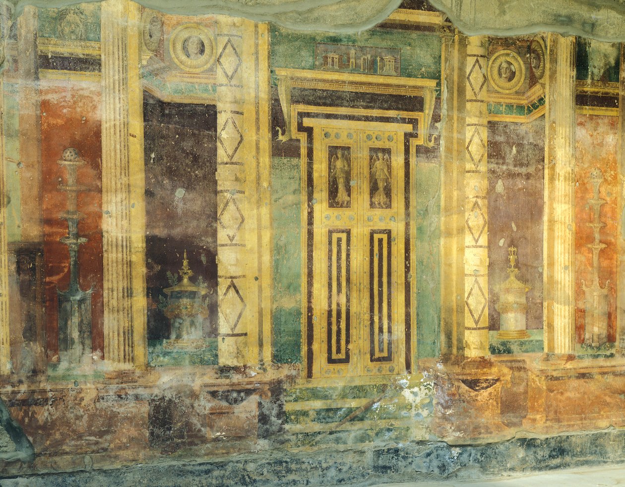 Fresco met zuilen in Tweede Pompeiaanse Stijl, Villa Poppaea, Oplonti door Unbekannt Unbekannt