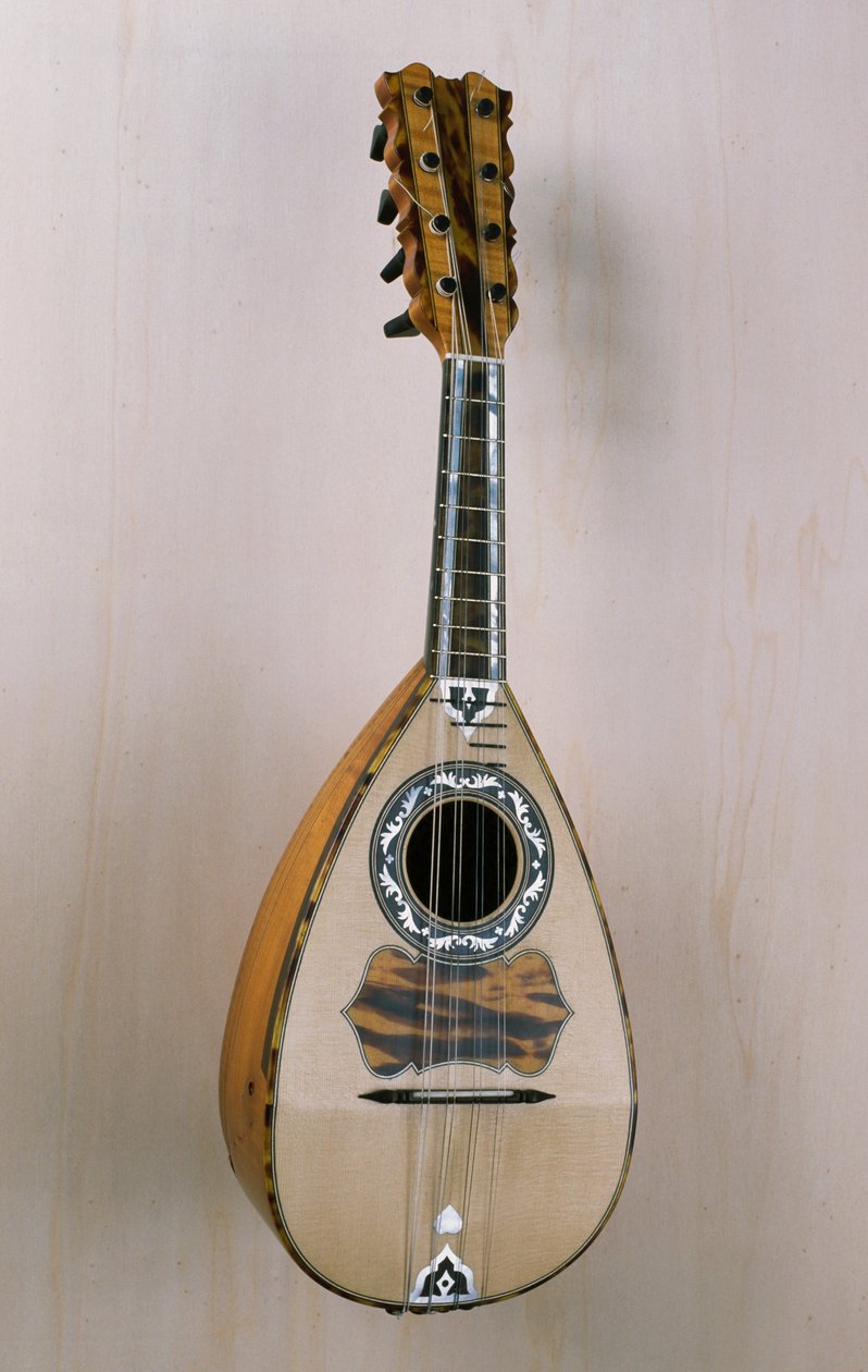 Napolitaanse mandoline, muziekinstrument gebouwd in de werkplaats van de luthier Pasquale Scala in Praiano, Campania, Italië, 20e eeuw door Unbekannt Unbekannt