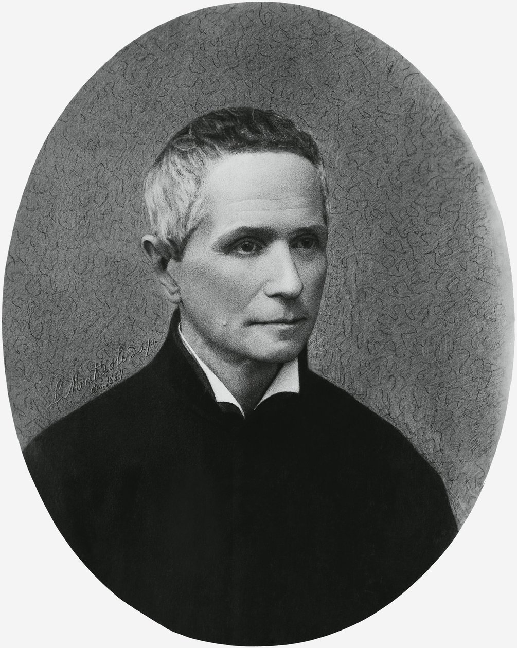 Portret van Giulio Isdegerde Cecchi, bekend als vader Filippo Cecchi (1822-1887), Italiaans natuurkundige, meteoroloog en uitvinder, gravure door Unbekannt Unbekannt