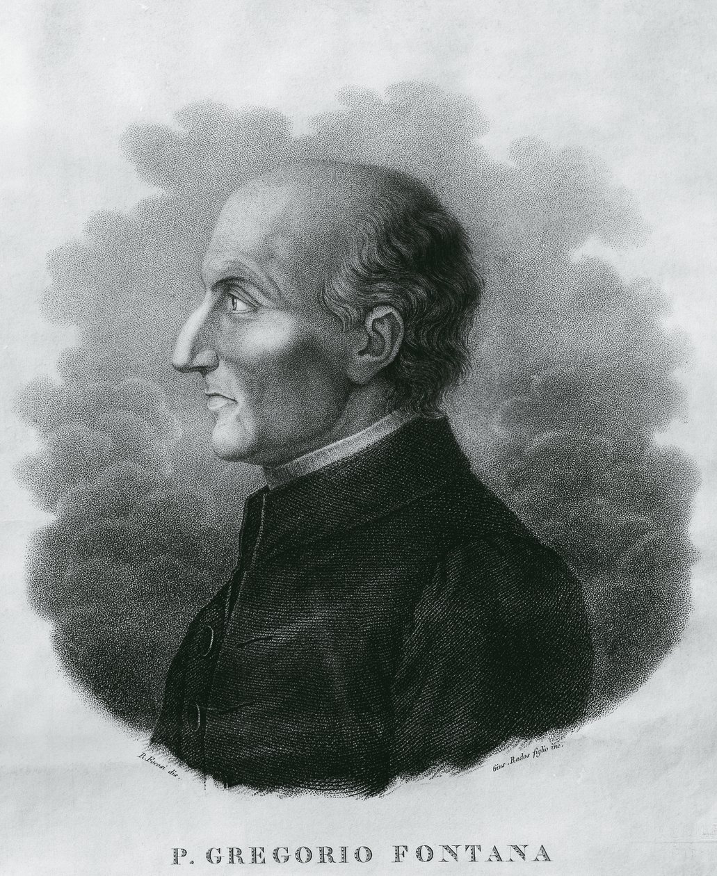 Portret van Gregorio Fontana (1735-1803), Italiaans wiskundige, gravure door Unbekannt Unbekannt