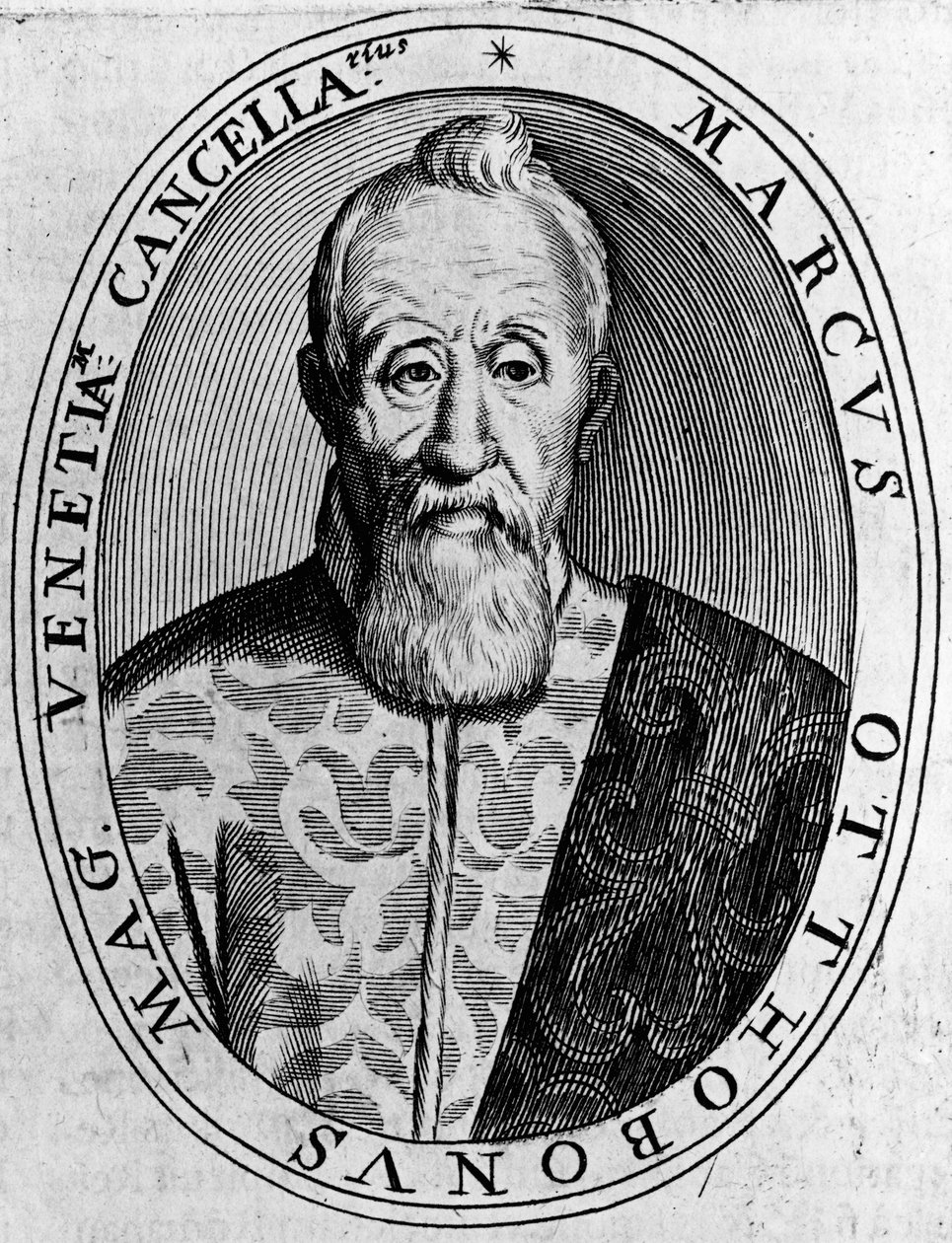Portret van Marco Ottoboni, grootkanselier van Venetië, gravure door Unbekannt Unbekannt
