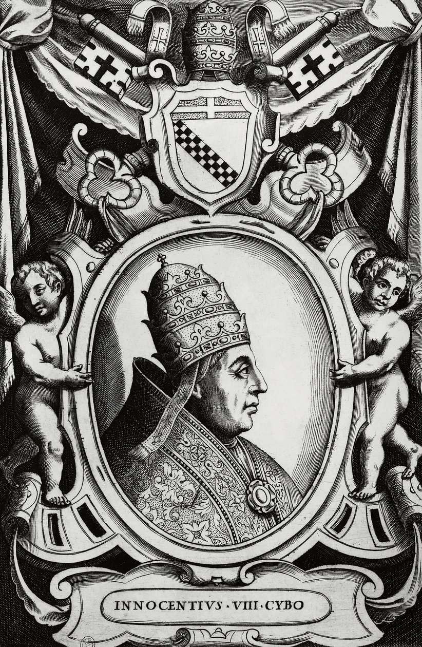 Portret van paus Innocentius VIII (Giovanni Battista Cybo) door Unbekannt Unbekannt