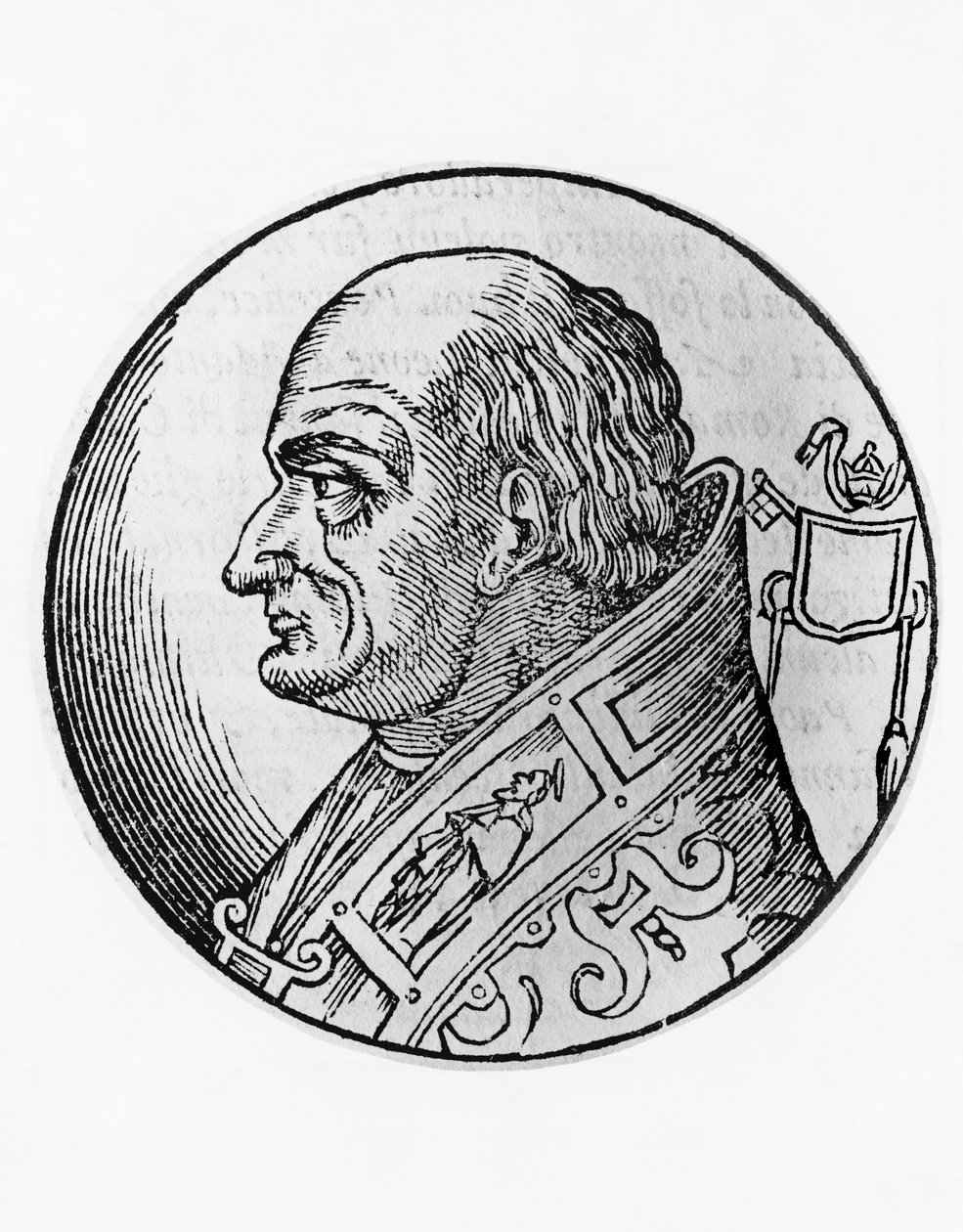 Portret van Sint Leo III, 96e paus van de Katholieke Kerk, gravure door Unbekannt Unbekannt
