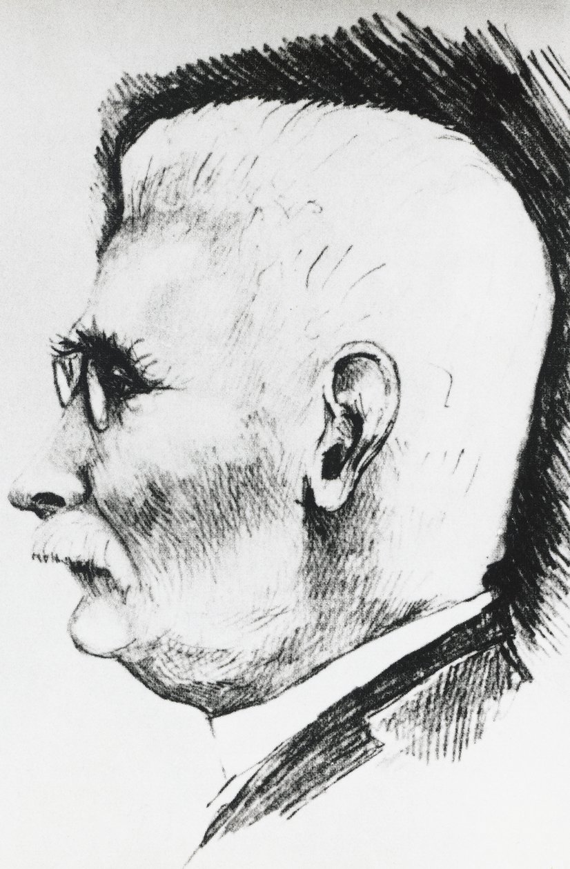 Profielportret van Henri Louis Le Chatelier (1850-1936), Franse chemicus en metallurg, gravure door Unbekannt Unbekannt