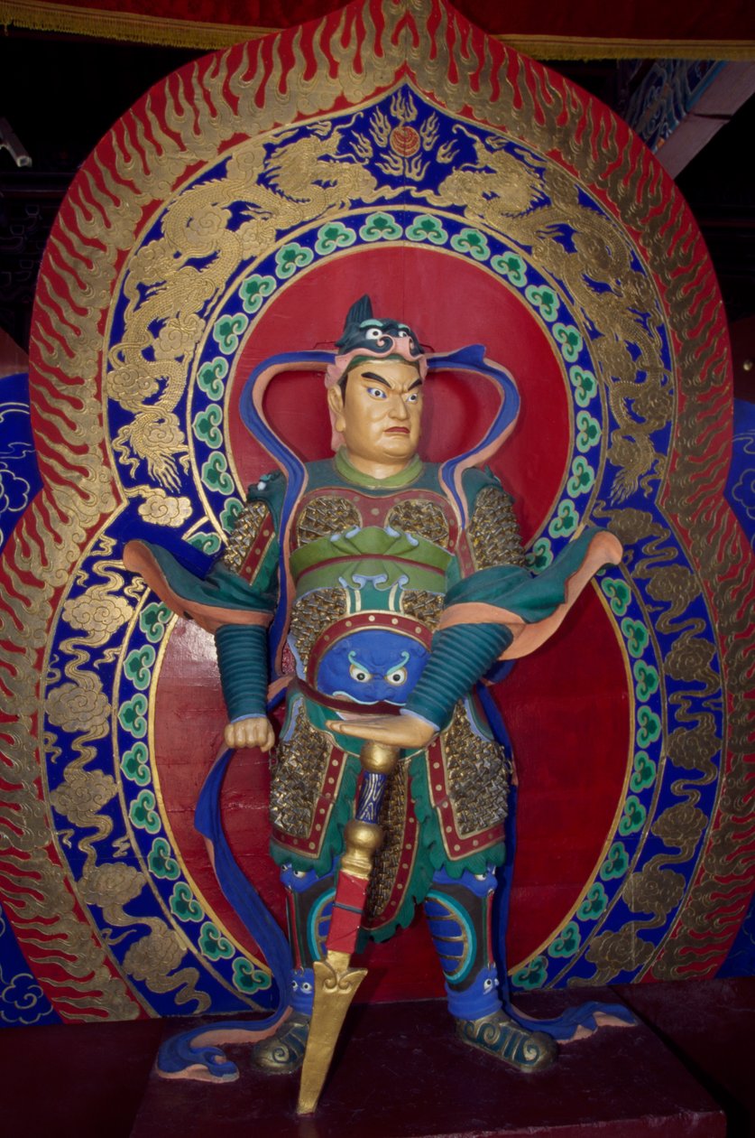 Standbeeld van een krijger in de houten Pagode van Yingxian (of Sakyamuni Pagode) nabij Datong, China. Chinese beschaving door Unbekannt Unbekannt