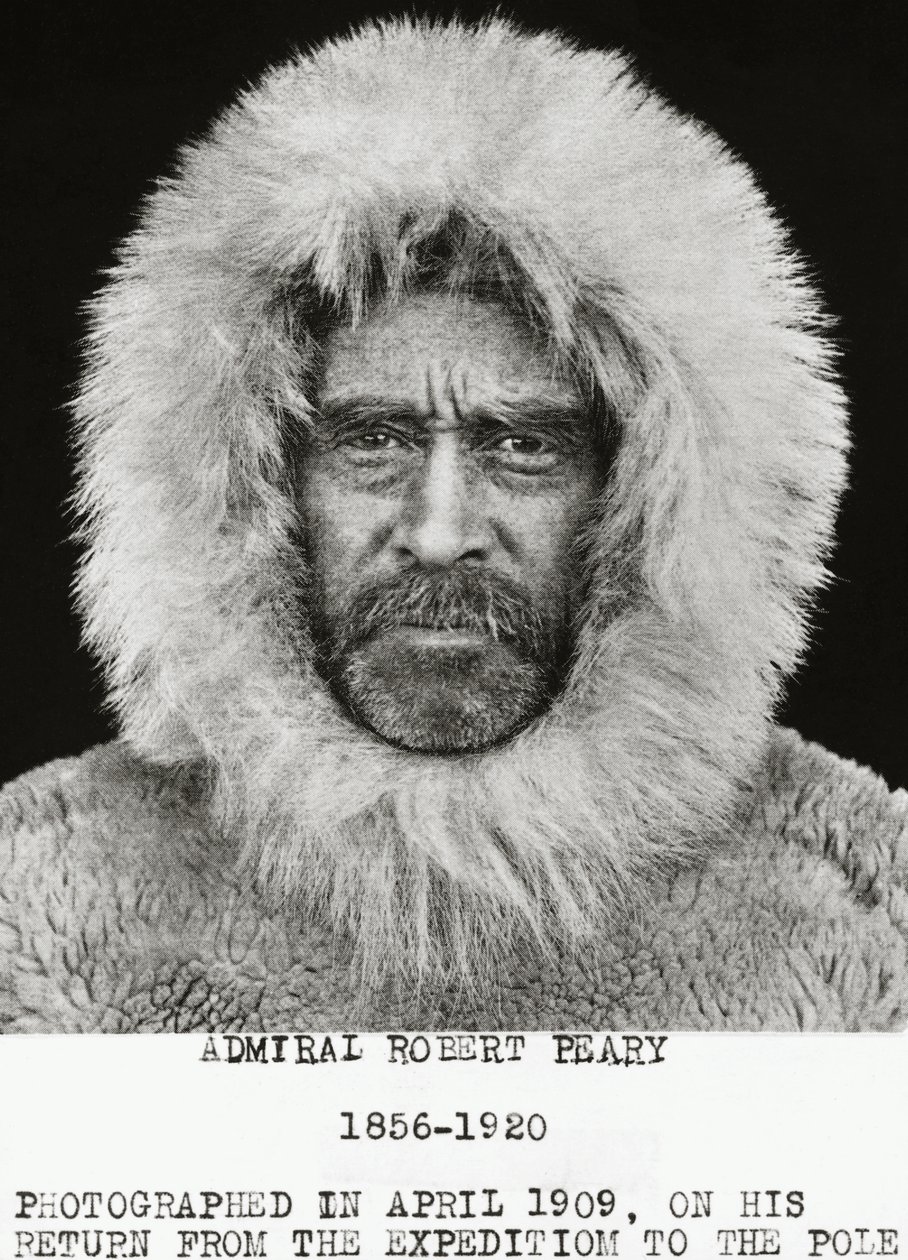 De Amerikaanse ontdekkingsreiziger Robert Edwin Peary (1856-1920) gefotografeerd in april 1909 na terugkeer van zijn expeditie naar de Noordpool door Unbekannt Unbekannt