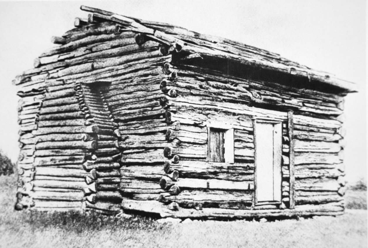De blokhut waarin Abraham Lincoln werd geboren door Unbekannt Unbekannt