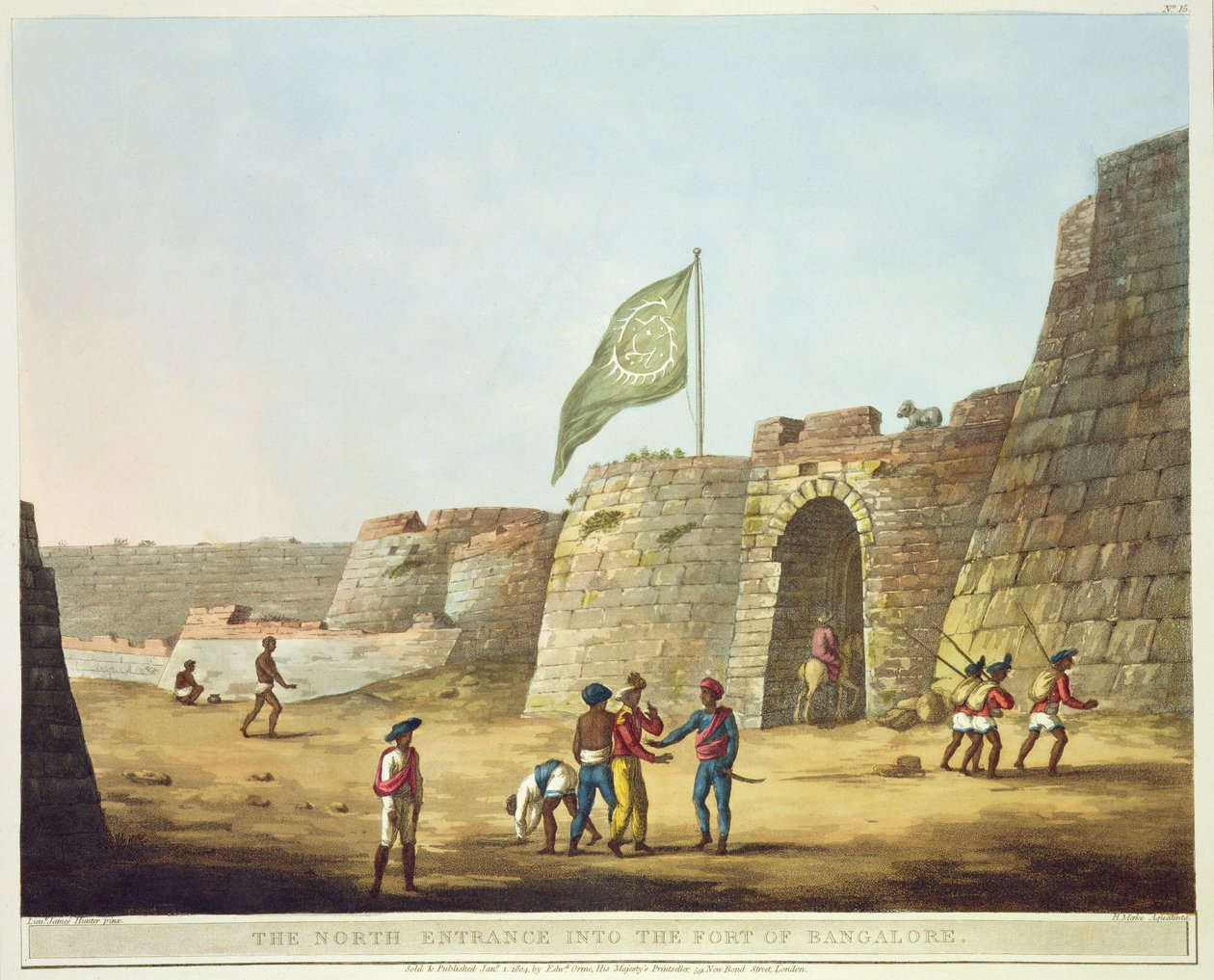 De Noordelijke Ingang naar het Fort van Bangalore, plaat 15 uit 