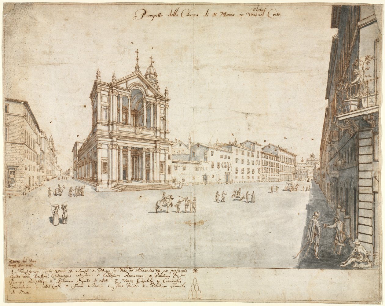 Achttien Zichten van Rome: Santa Maria in Via Lata door Lievin Cruyl