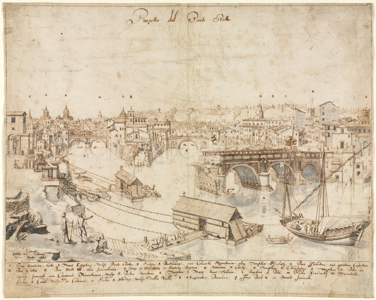 Achttien Zichten op Rome: De Ponte Rotto door Lievin Cruyl