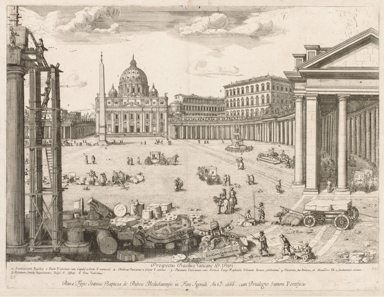 Sint-Pietersbasiliek uit Prospectus Locurum Urbis Romae Insignium door Lievin Cruyl