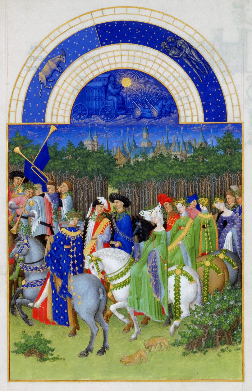 Mei Les Très Riches Heures du duc de Berry, 1412-1416 door Limbourg Brothers