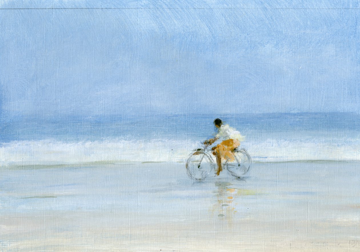 Jongen op fiets door Lincoln Seligman