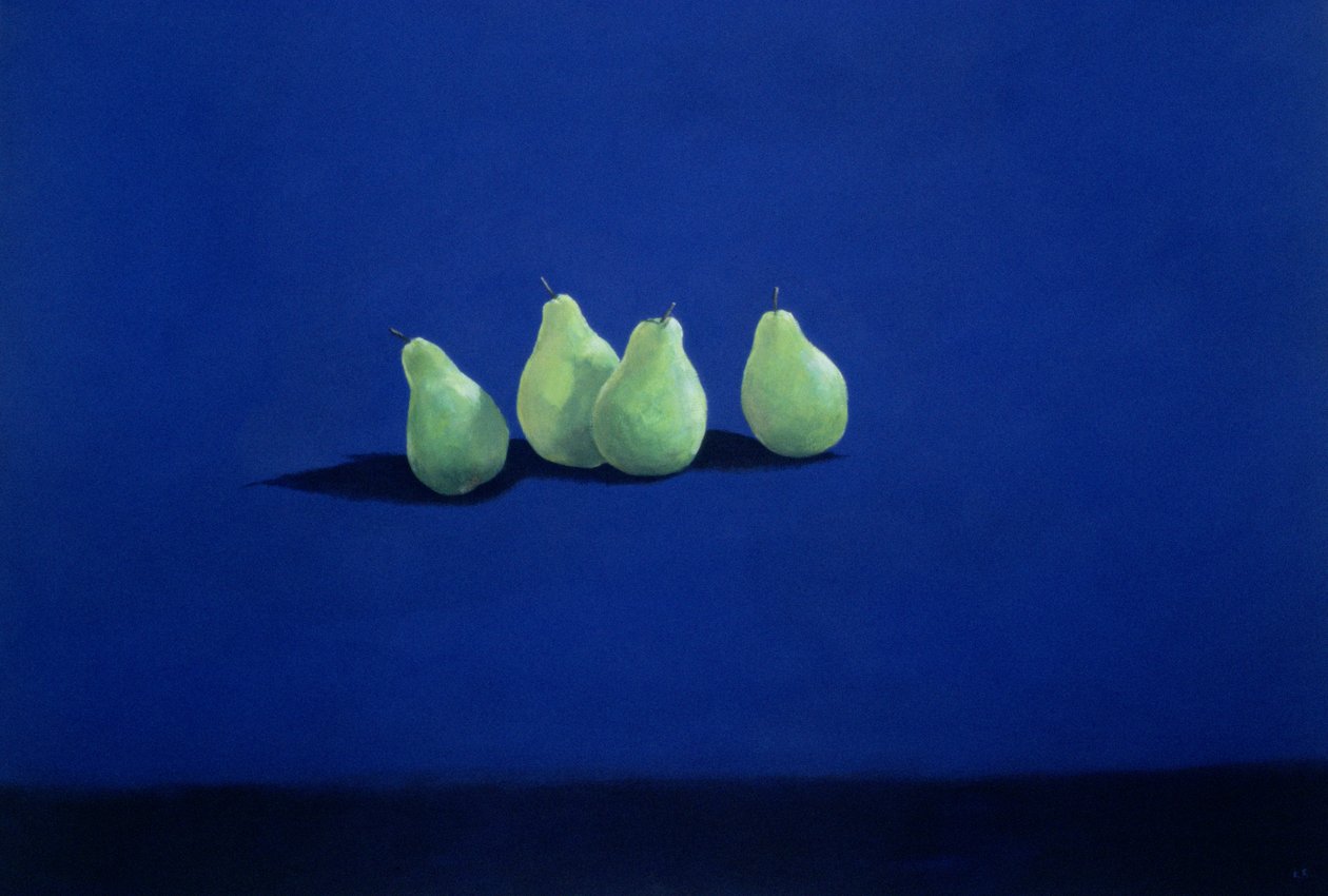 Peren op een Blauwe Doek door Lincoln Seligman