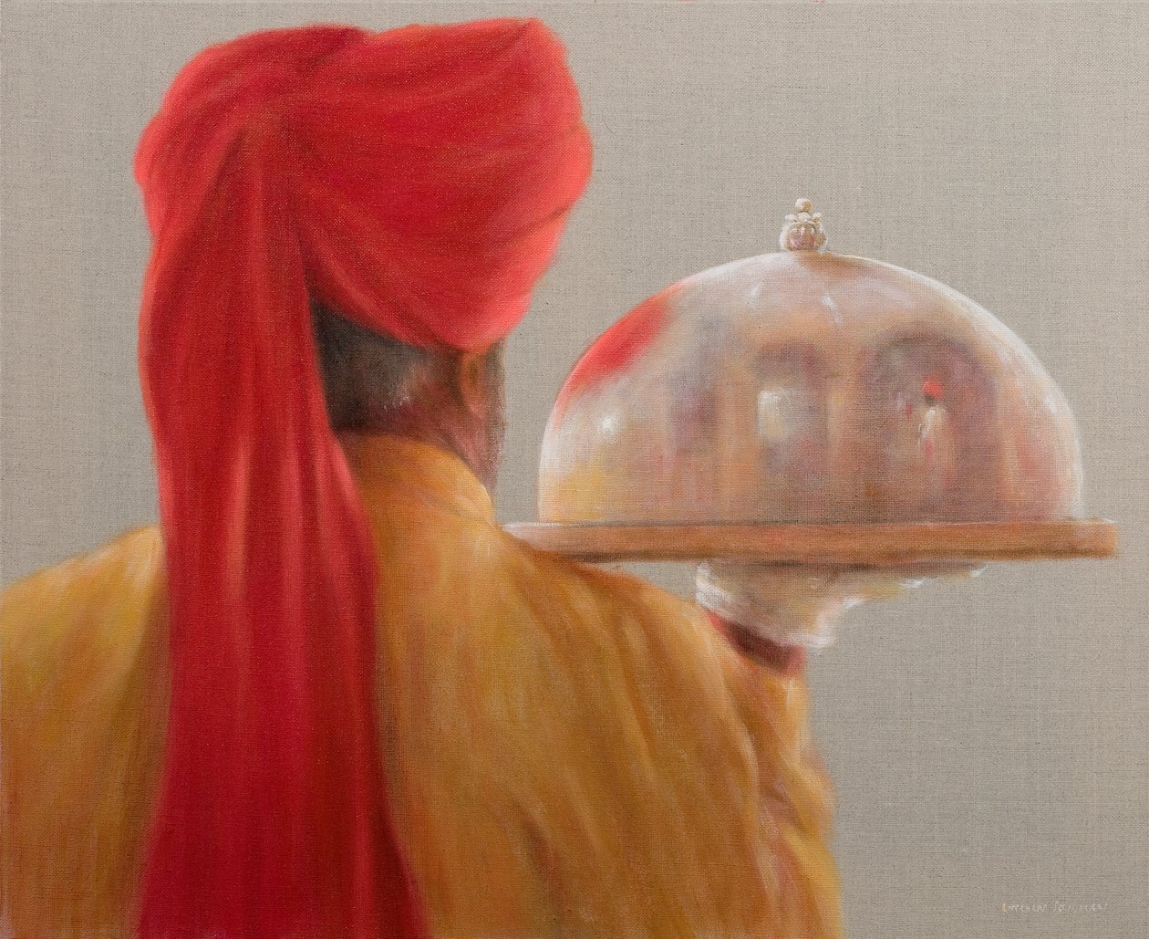 Ober, Rambagh Paleis, 2010 door Lincoln Seligman