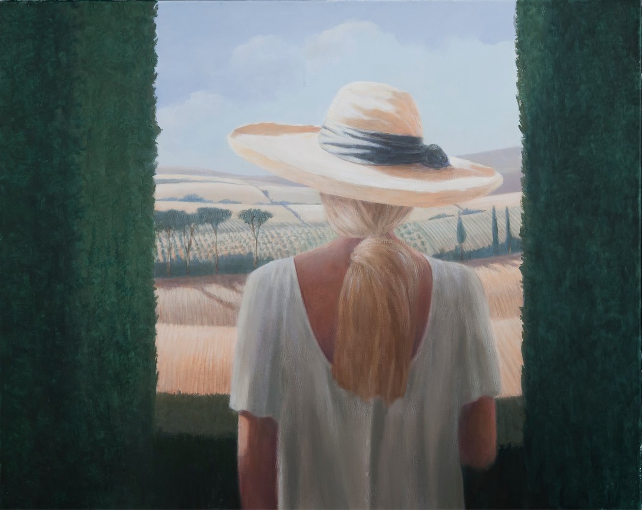 Meisje, rugaanzicht, Toscane, 2012 door Lincoln Seligman