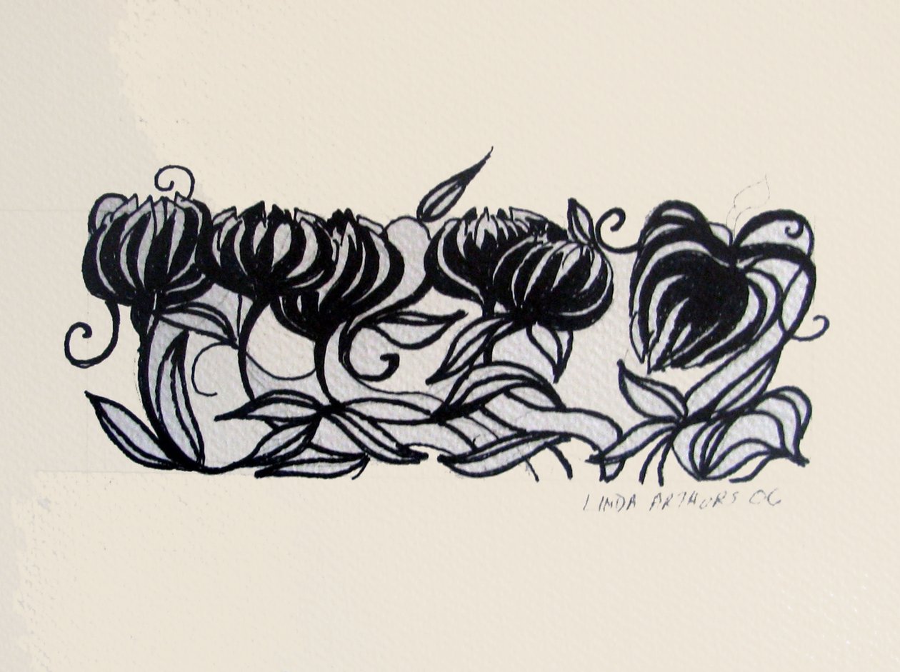 Krokus, 2014 (pen en inkt) door linda arthurs