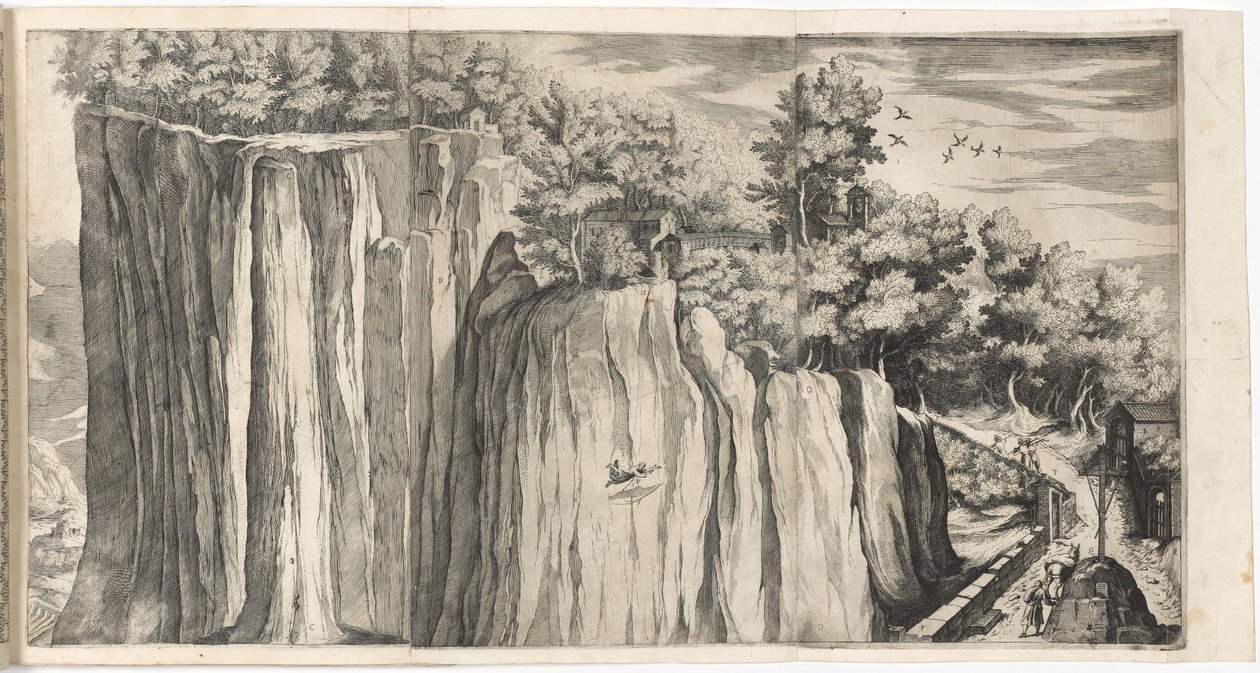 Uitzicht op de Berg van La Verna vanaf de Weg van Casentino (plaat A) door Lino Moroni