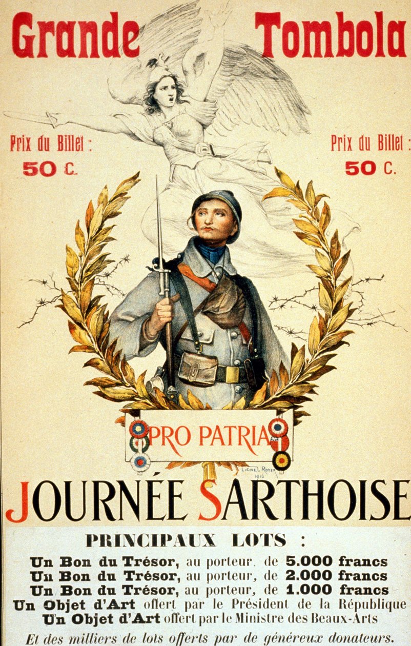 Grote loterij: Sarthoise dag - poster, ill. door Lionel Royer (1852 -1926) door Lionel Noel Royer