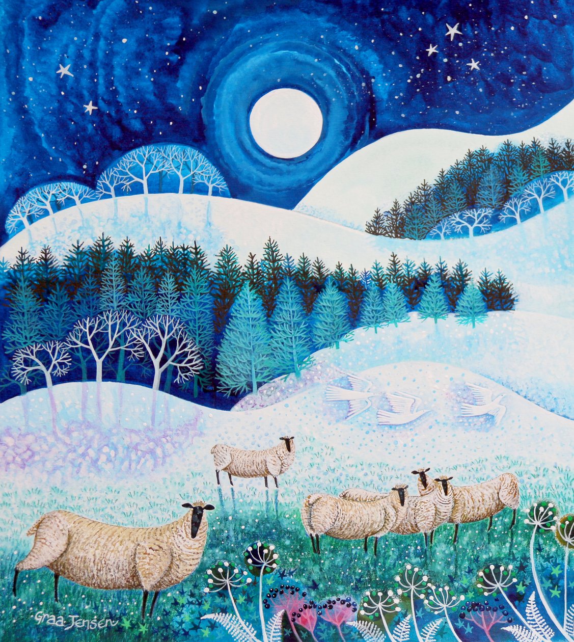 Frostige schapen door Lisa Graa Jensen