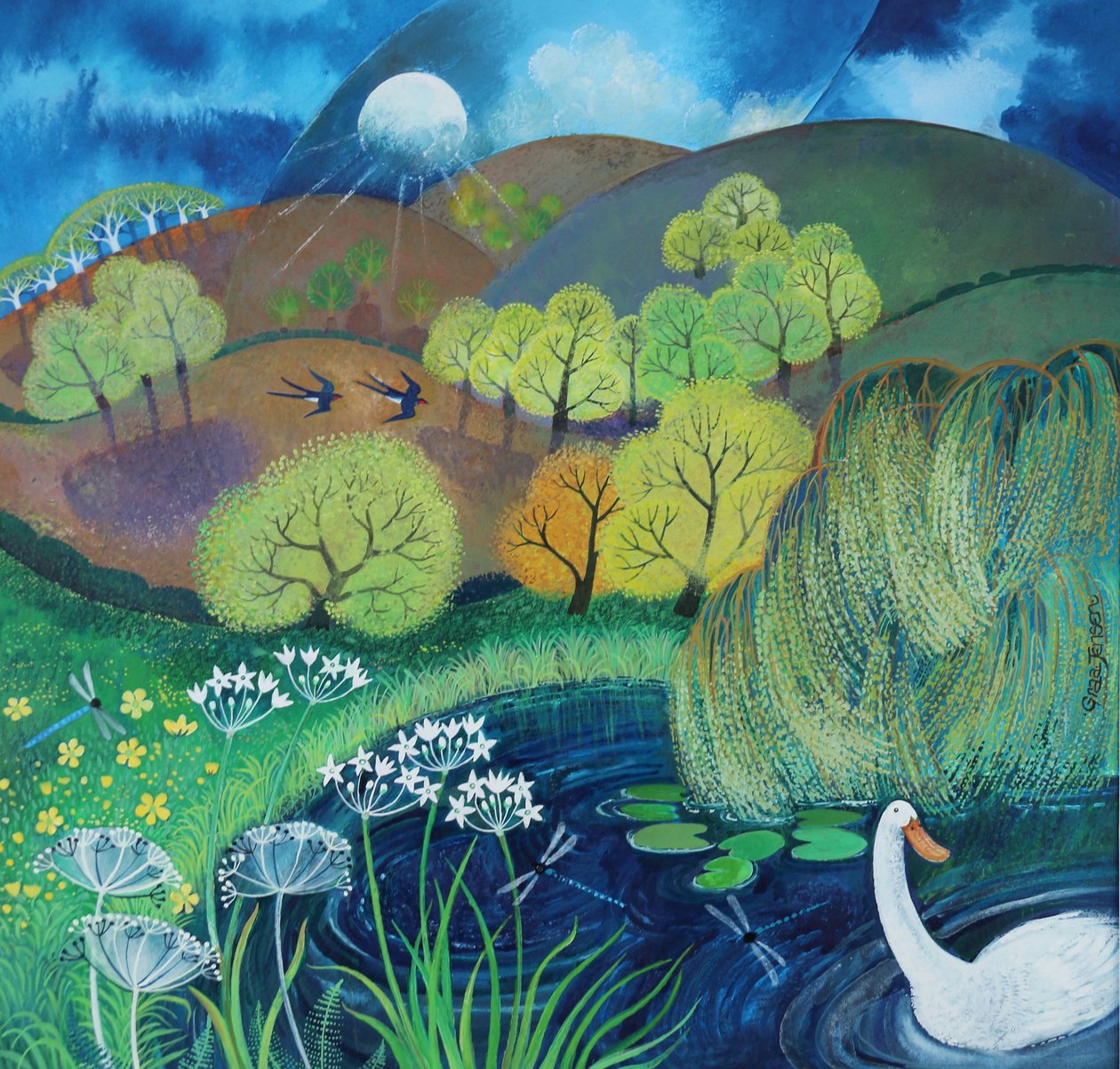 In the Picture, 2024 (acrylverf op papier) door Lisa Graa Jensen